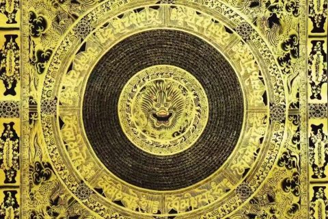 编号138-490270：黑金唐卡-龙坛城（50*49CM左右）