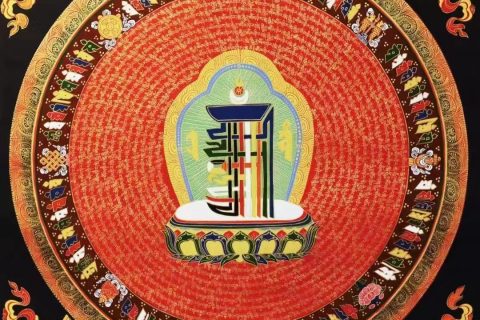 编号138-836164：彩绘唐卡-十相自在坛城（70*70CM左右）