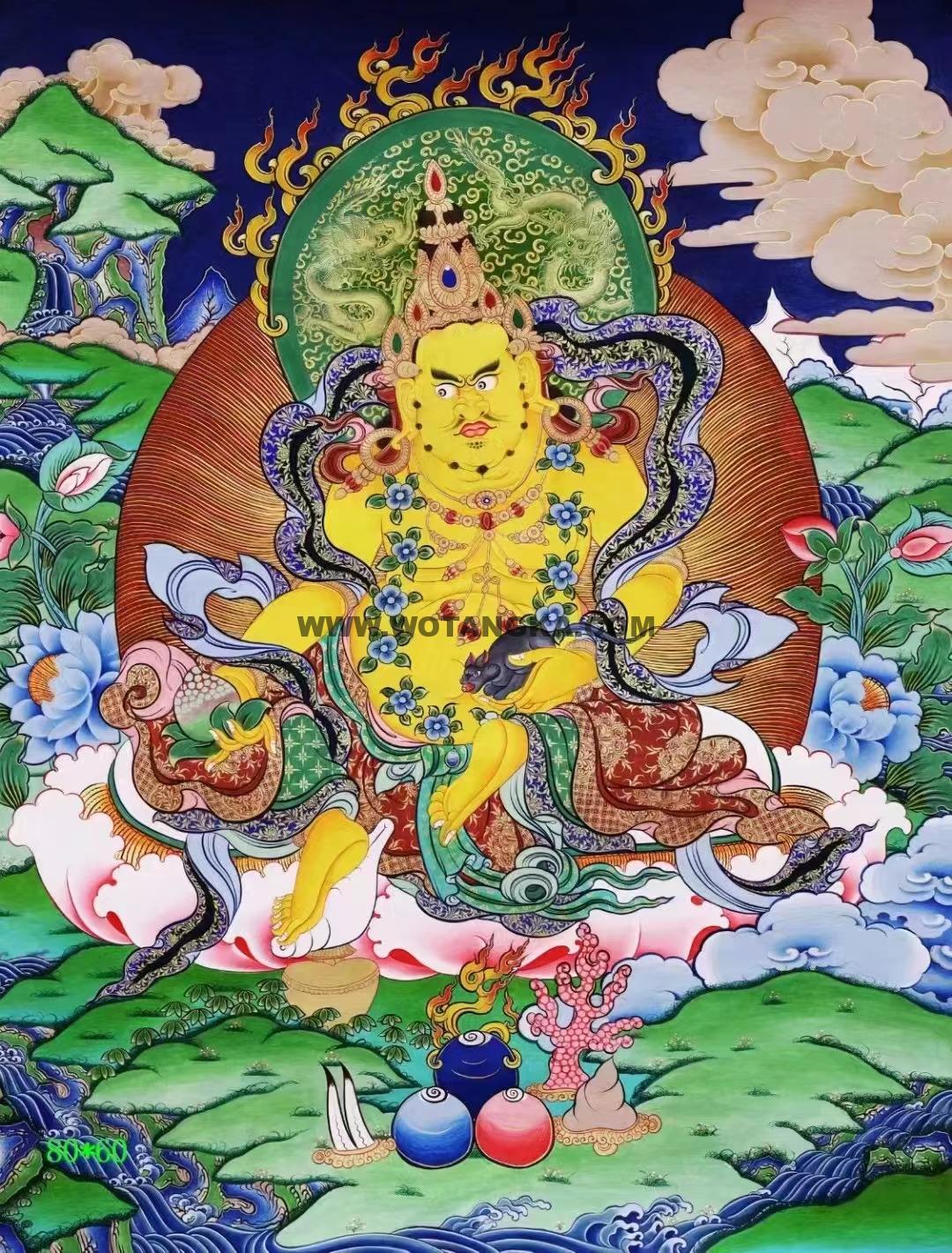 编号138-838834:彩绘唐卡-黄财神(80*60CM左右)