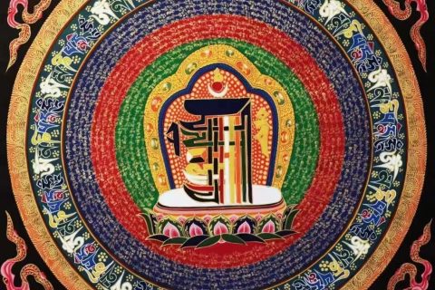 编号138-927825：彩绘唐卡-十相自在坛城（70*70CM左右）