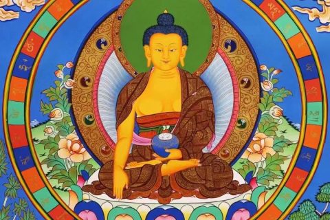 编号138-959118：彩绘唐卡-释迦牟尼佛（60*45CM左右）