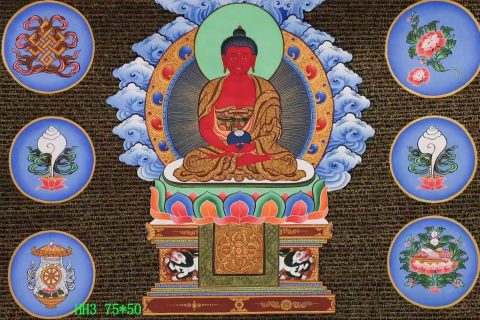 编号138-988416：彩绘唐卡-阿弥陀佛（50*75CM左右）