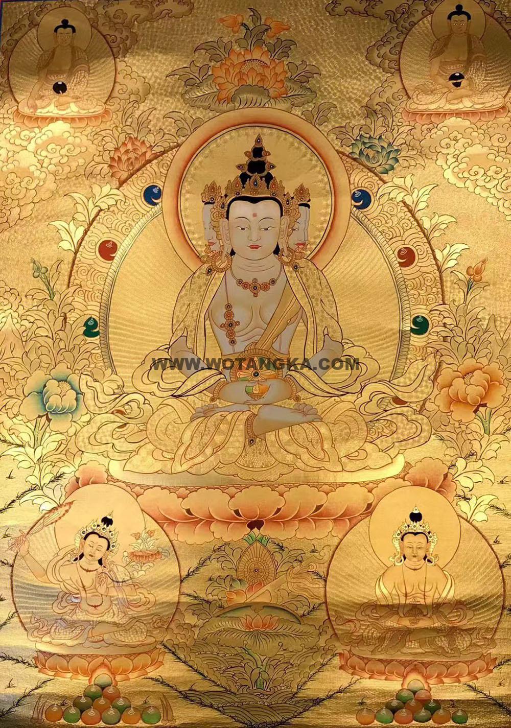 编号188-101021:黄金唐卡-四面大日如来(70*50CM左右)