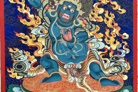 编号188-116184：彩绘唐卡-金刚手菩萨（45*33CM左右）