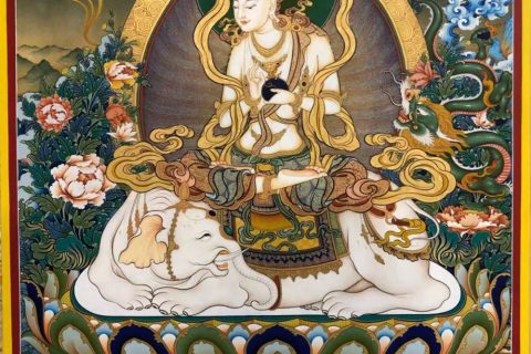 编号188-139017：彩绘唐卡-普贤菩萨（70*50CM左右）