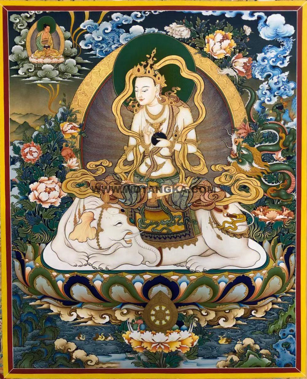 热贡-拉藏·画院：彩绘唐卡-普贤菩萨（70*50CM左右）