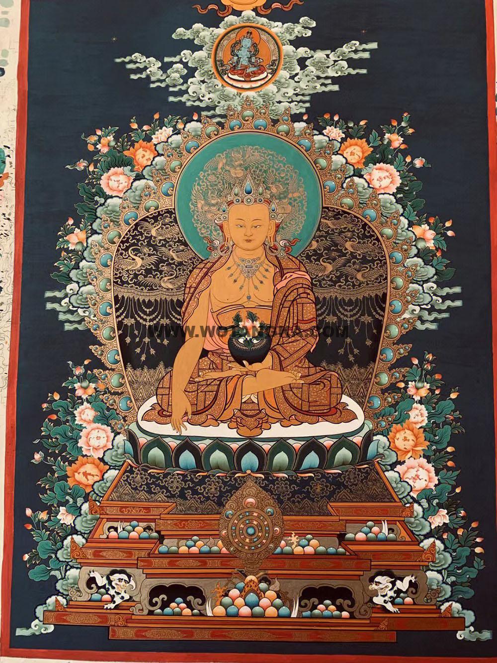 热贡-桑杰才让·画院:彩绘唐卡-释迦牟尼佛(70*50CM左右)