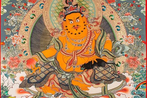 编号188-174907：彩绘唐卡-黄财神（70*50CM左右）