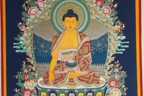 编号188-195329：彩绘唐卡-释迦牟尼佛（70*50CM左右）