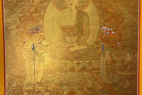 编号188-201475：黄金唐卡-释迦牟尼佛（100*70CM左右）