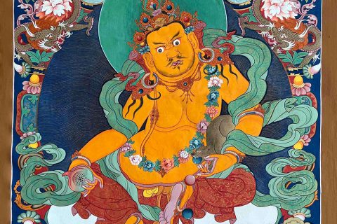 ｜已结缘·可定制｜唐卡寄卖编号：JM·188-207743-大吉祥黄财神财富供养图（彩唐）