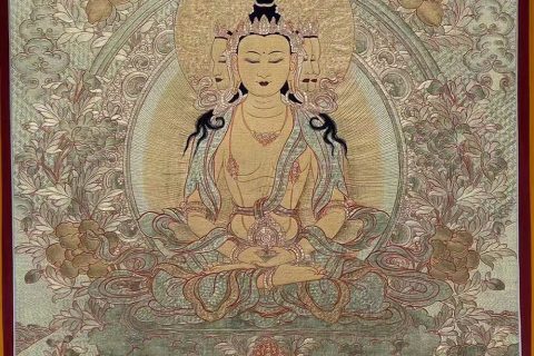 编号188-208805：黄金唐卡-四面大日如来（60*45CM左右）