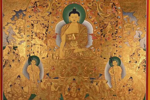 编号188-213690：黄金唐卡-释迦牟尼佛（110*80CM左右）