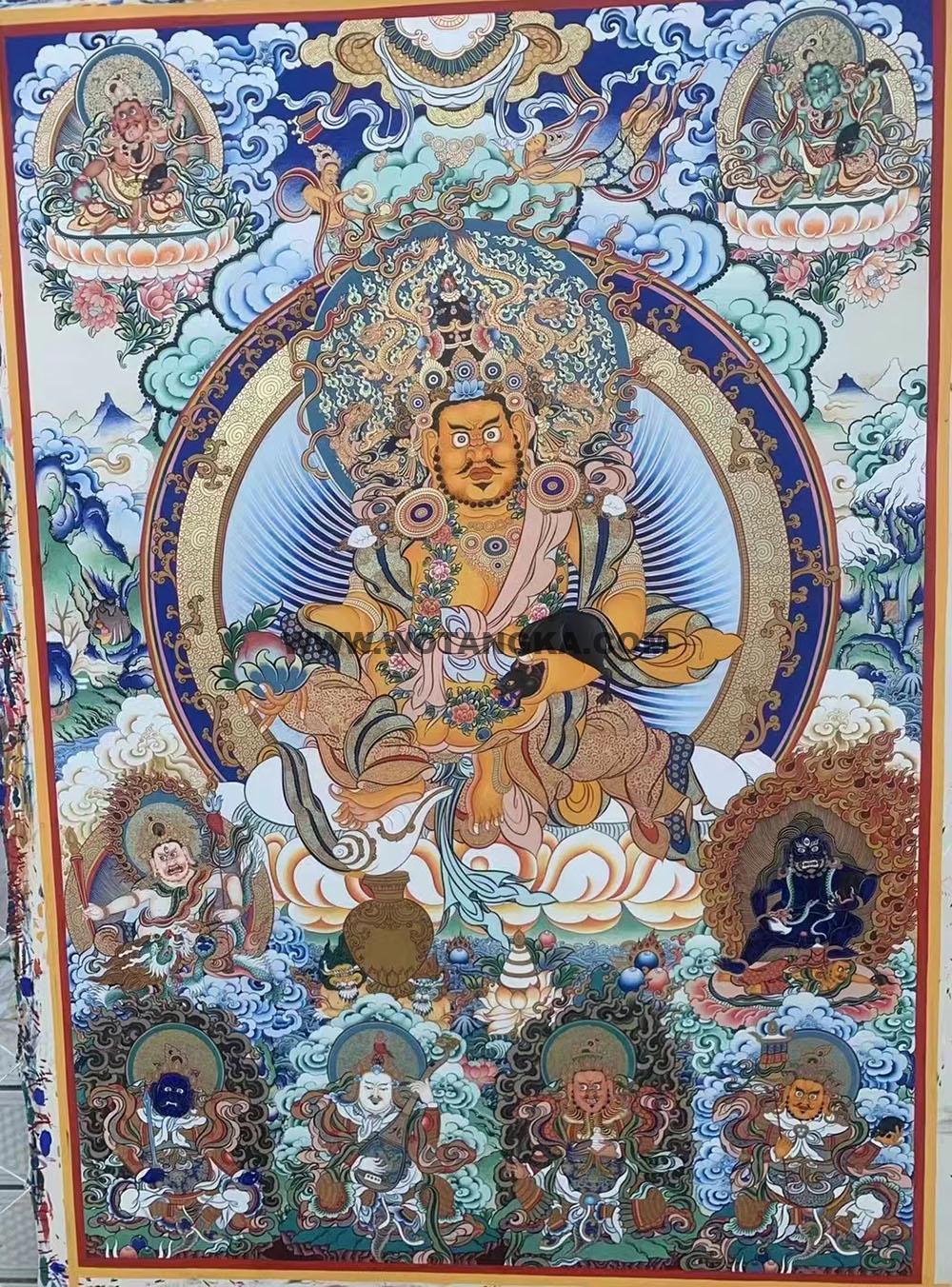 热贡-东智加·画院:彩绘唐卡-五方财神·四大天王(100*70CM左右)