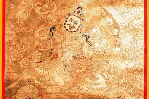 编号188-275101：黄金唐卡-财宝天王（80*60CM左右）
