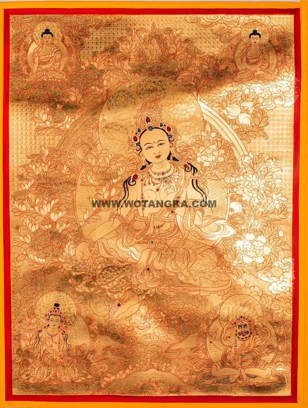 热贡-拉藏·画院：黄金唐卡-绿度母（80*60CM左右）