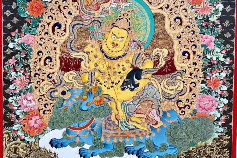 编号188-386768：彩绘唐卡-财宝天王·五方财神（100*70CM左右）