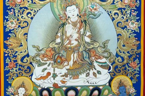 编号188-405083：蓝金唐卡-普贤菩萨（70*50CM左右）