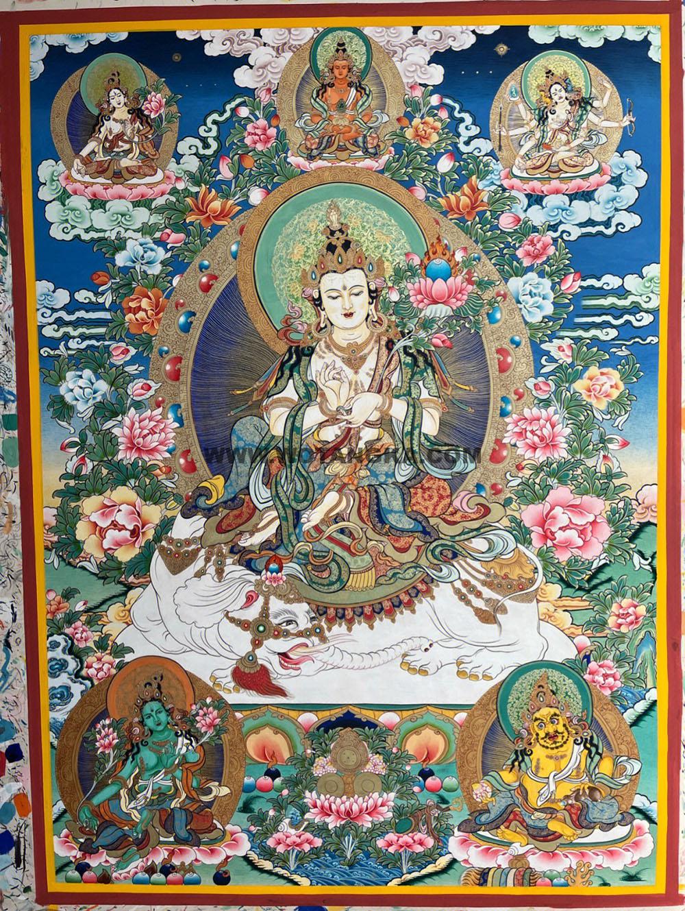 编号188-419449:彩绘唐卡-普贤菩萨(80*60CM左右)