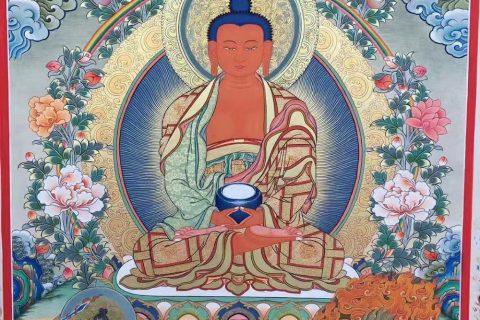 编号188-424092：彩绘唐卡-阿弥陀佛（70*50CM左右）