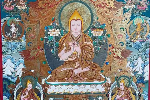 编号188-448545：彩绘唐卡-宗喀巴（100*70CM左右）