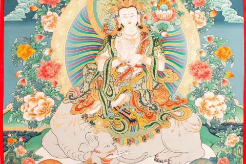 编号188-487101：彩绘唐卡-普贤菩萨（80*60CM左右）