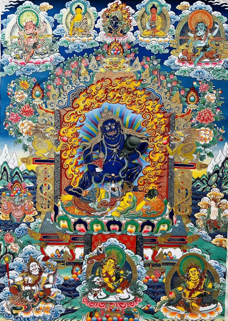 编号188-545380：彩绘唐卡-黑财神·五方财神（100*70CM左右）