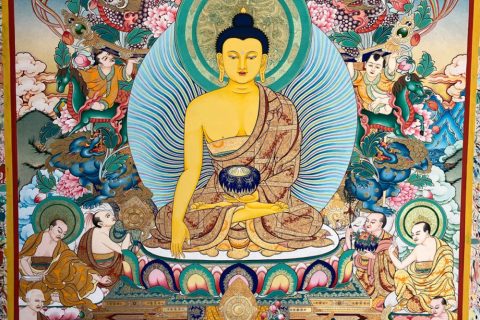 编号188-597869：彩绘唐卡-释迦牟尼佛（80*60CM左右）