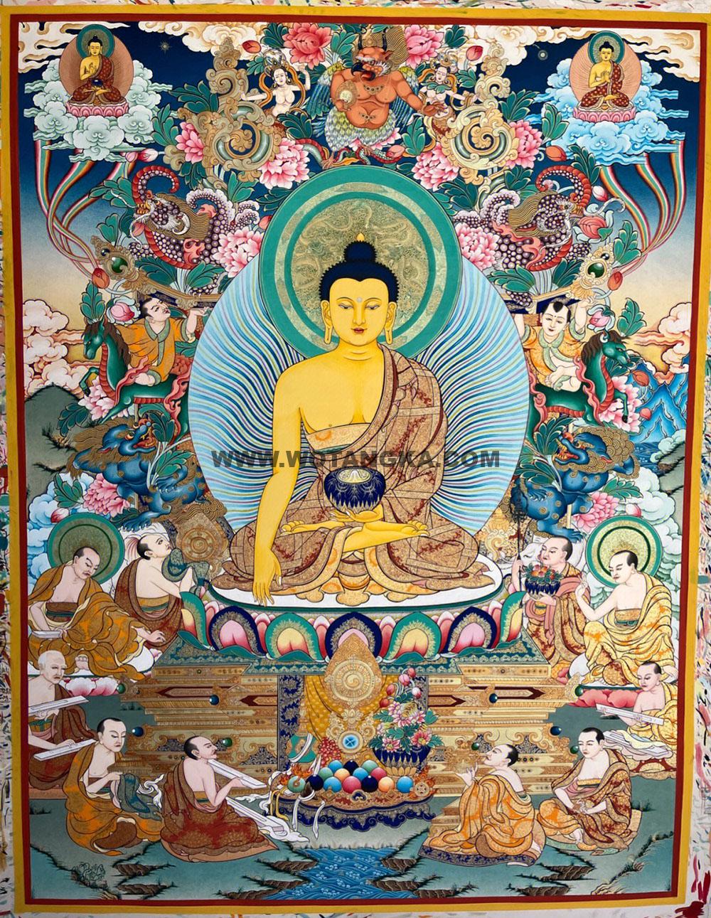 编号188-597869:彩绘唐卡-释迦牟尼佛(80*60CM左右)