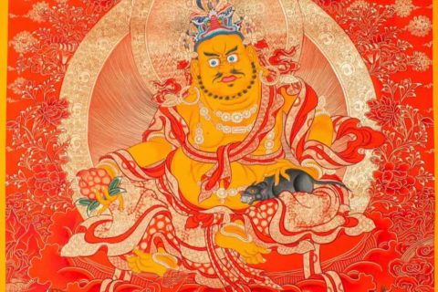 编号188-635028：红金唐卡-黄财神（60*45CM左右）