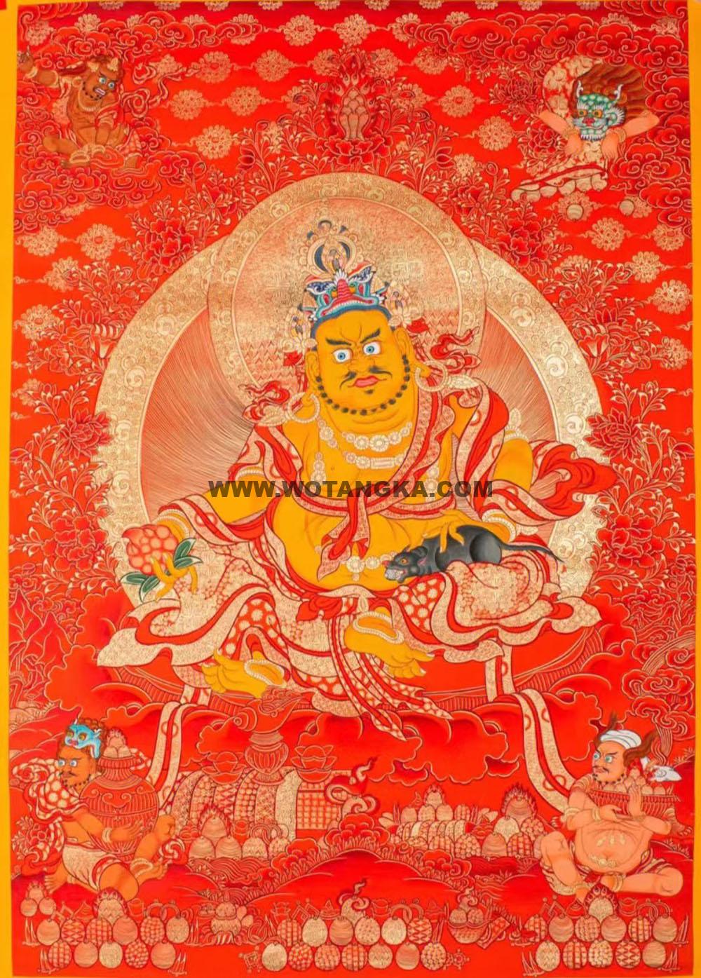 编号188-635028:红金唐卡-黄财神(60*45CM左右)