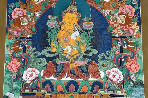 编号188-672357：彩绘唐卡-文殊菩萨（70*50CM左右）