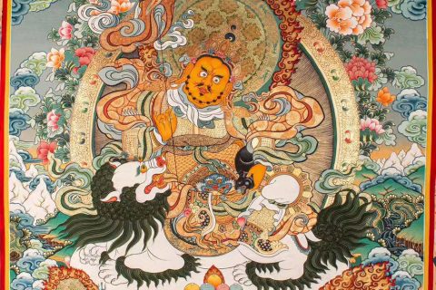 编号188-673338：彩绘唐卡-财宝天王·五方财神（100*70CM左右）
