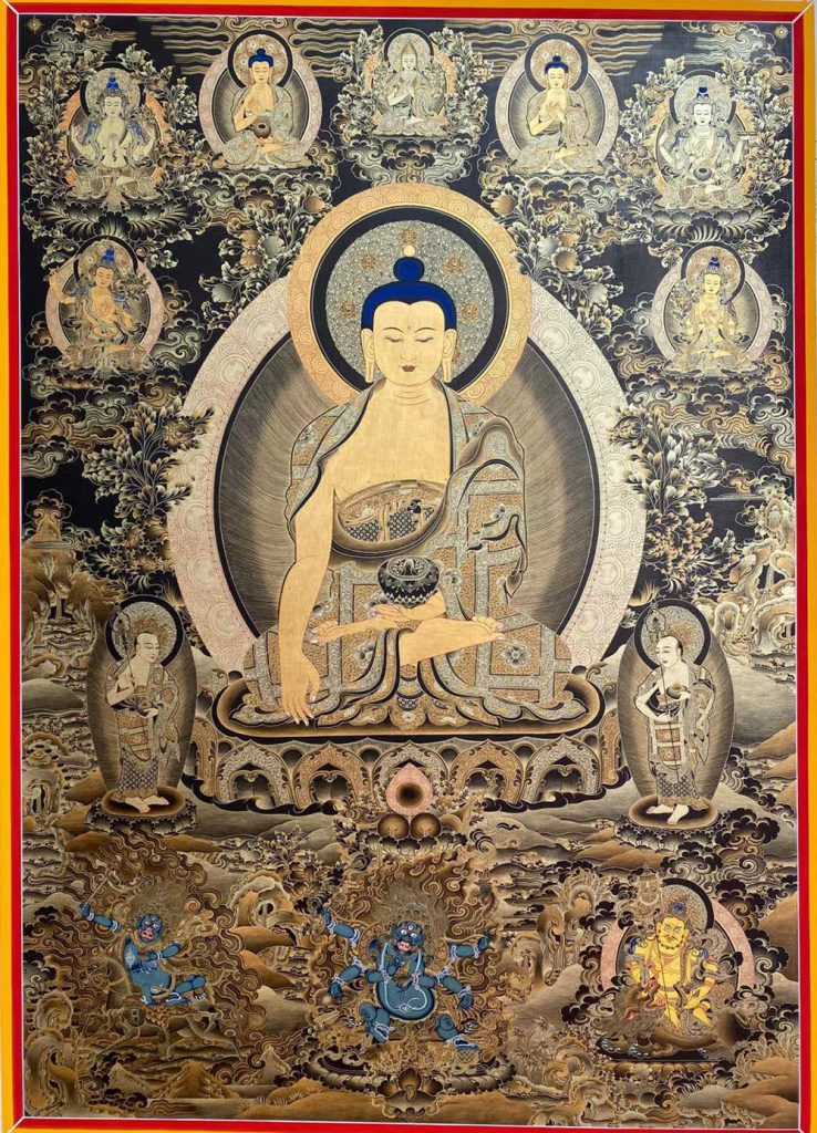 编号188-734221：黑金唐卡-释迦牟尼佛（100*70CM左右）