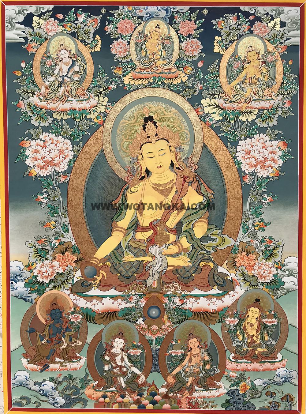 |已结缘·可定制|唐卡寄卖编号:JM·188-761248-地藏王菩萨大愿力智慧吉祥图(彩唐)