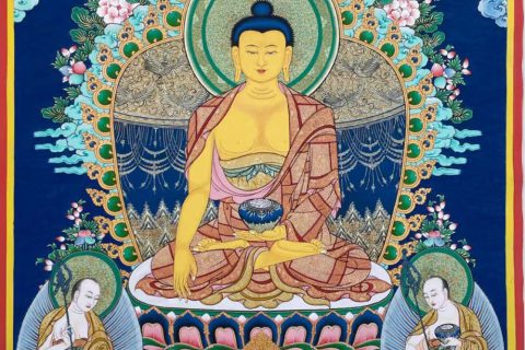 编号188-770468：彩绘唐卡-释迦牟尼佛（70*50CM左右）