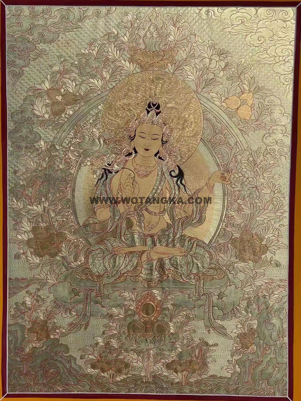 热贡-多杰扎西·画院：黄金唐卡-虚空藏菩萨（60*45CM左右）