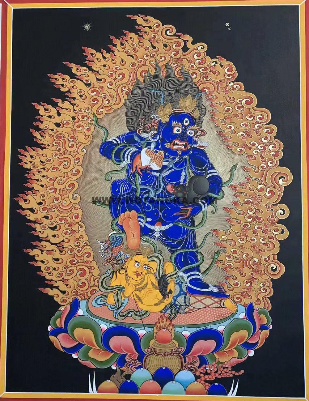 编号188-895697:彩绘唐卡-黑财神(60*45CM左右)