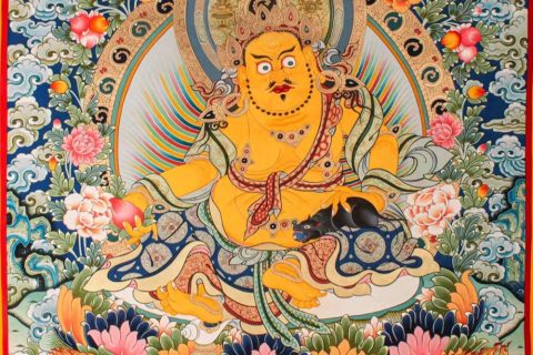 编号188-937118：彩绘唐卡-五方财神（100*70CM左右）