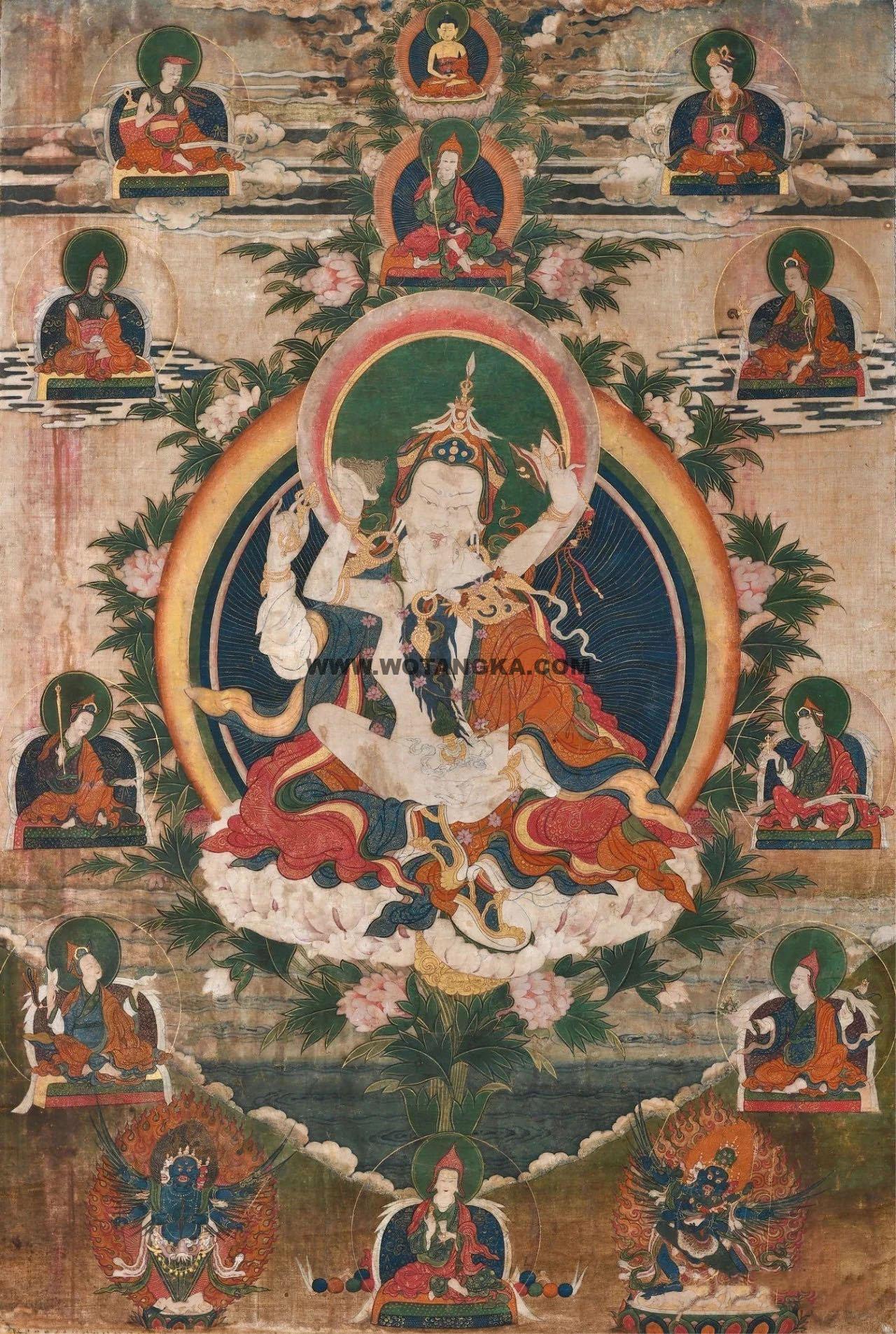 沃唐卡编号AC33868：莲花生大士双身