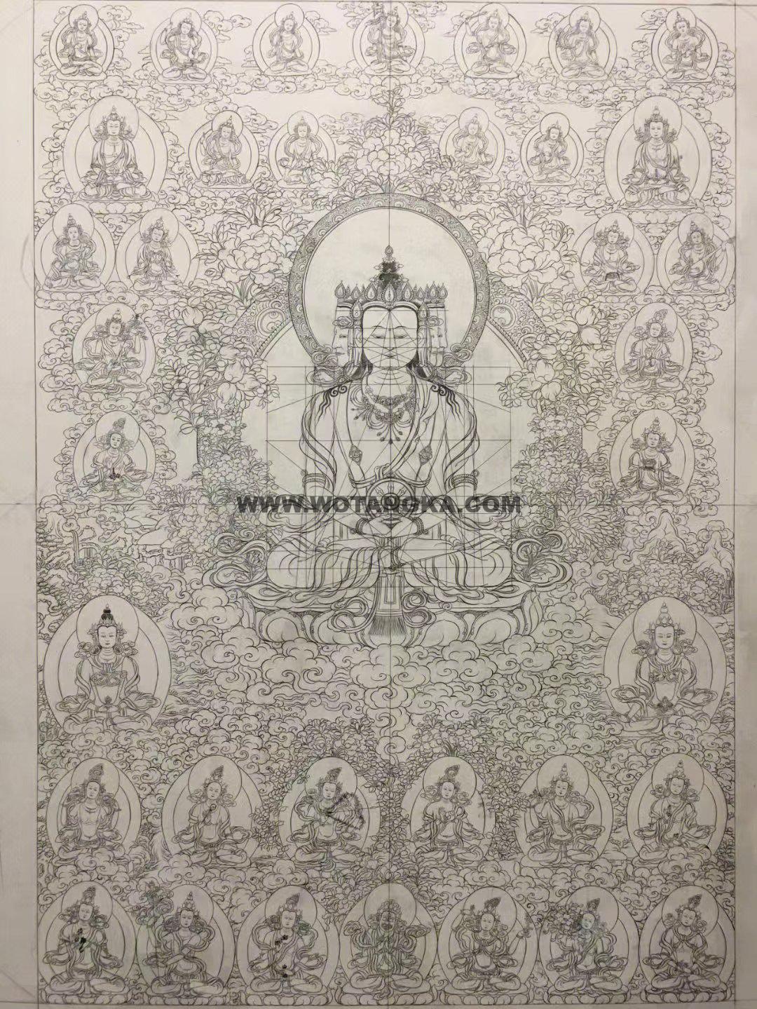 2022.12.26-热贡唐卡白描线稿推荐与赏析