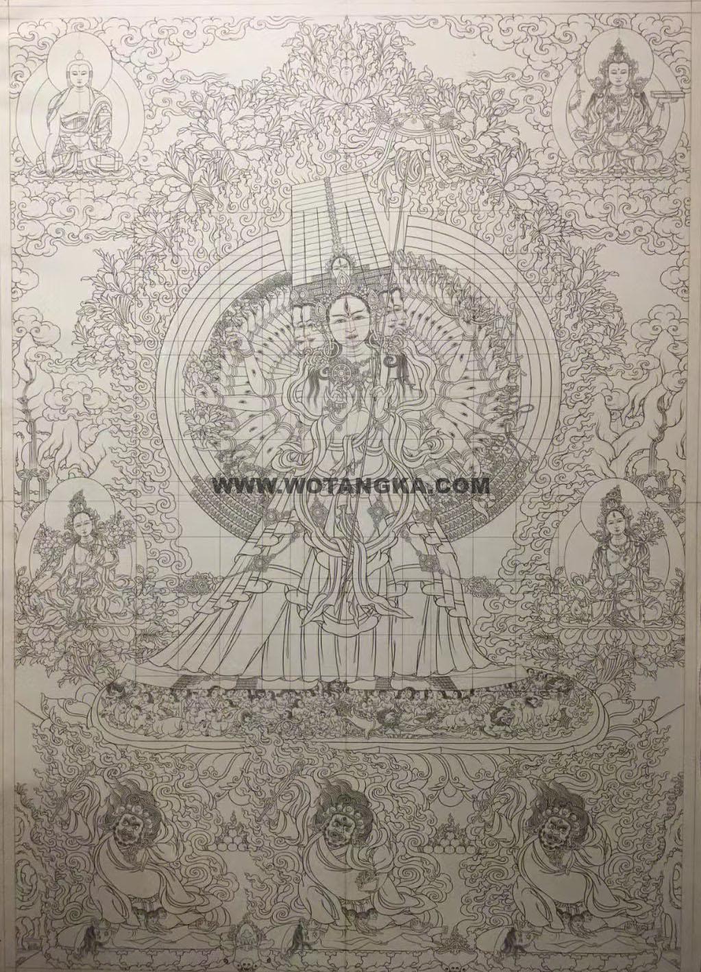 2022.12.26-热贡唐卡白描线稿推荐与赏析