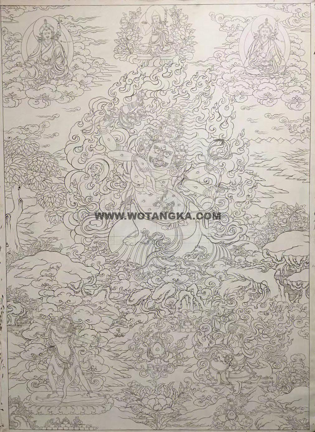 2022.12.26-热贡唐卡白描线稿推荐与赏析