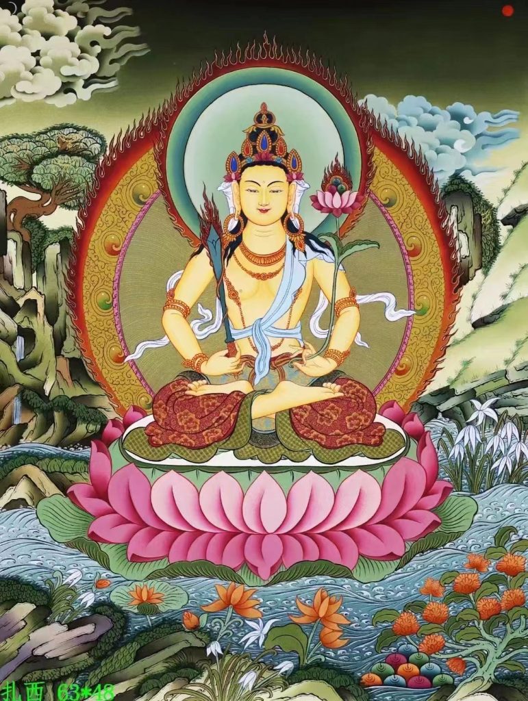 编号138-127685：彩绘唐卡-虚空藏菩萨（63*48CM左右）