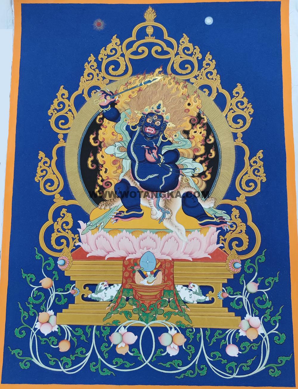 编号138-250379:蓝金唐卡-不动明王(70*50CM左右)