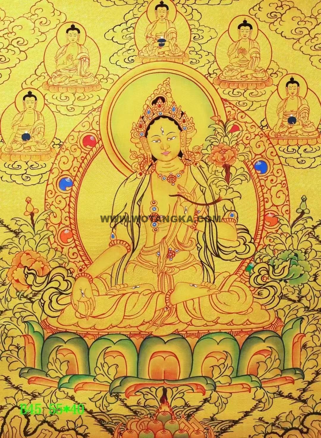 编号138-279074:黄金唐卡-白度母(55*40CM左右)