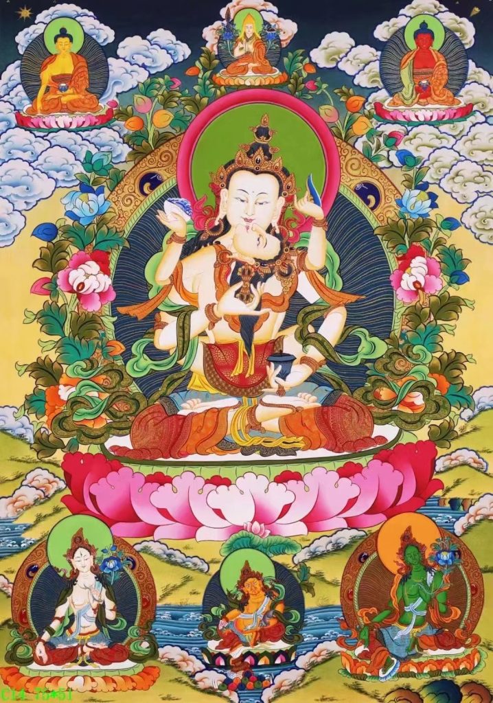 编号138-449744：彩绘唐卡-金刚萨埵双修（75*51CM左右）