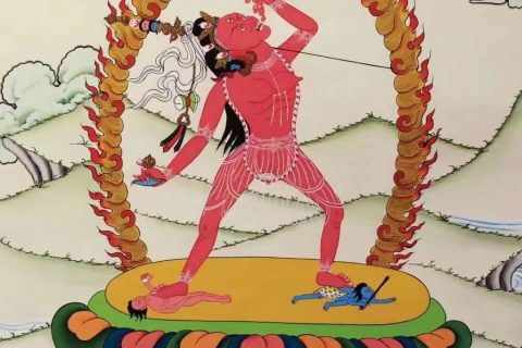 编号138-615913：彩绘唐卡-金刚亥母（71*50CM左右）