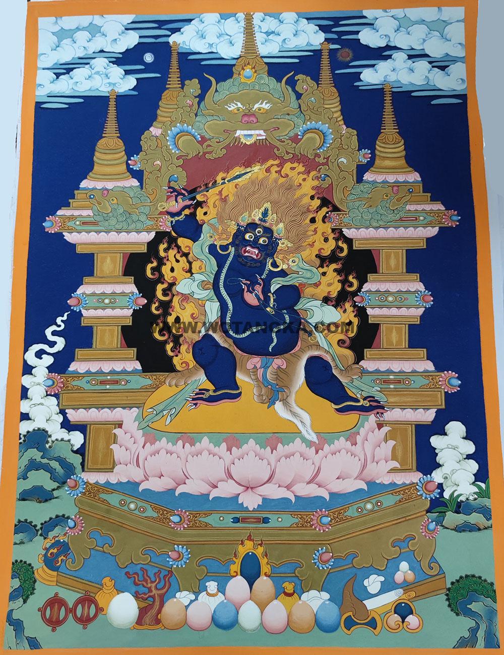 编号138-943755:蓝金唐卡-不动明王(70*50CM左右)