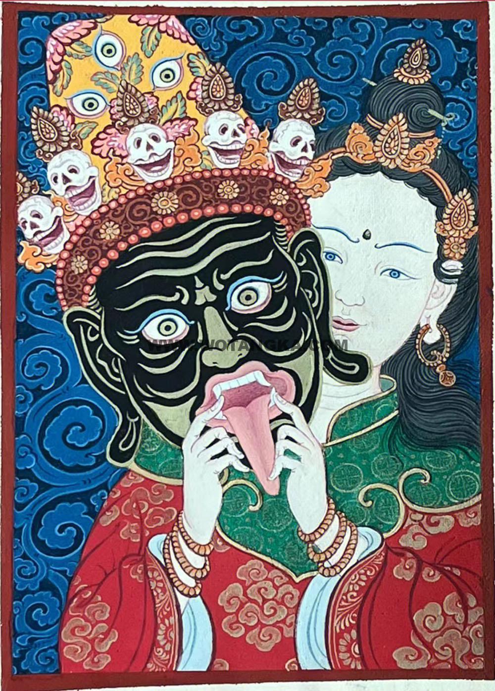 编号188-143096:彩绘唐卡-扎基拉姆(18*10CM左右)